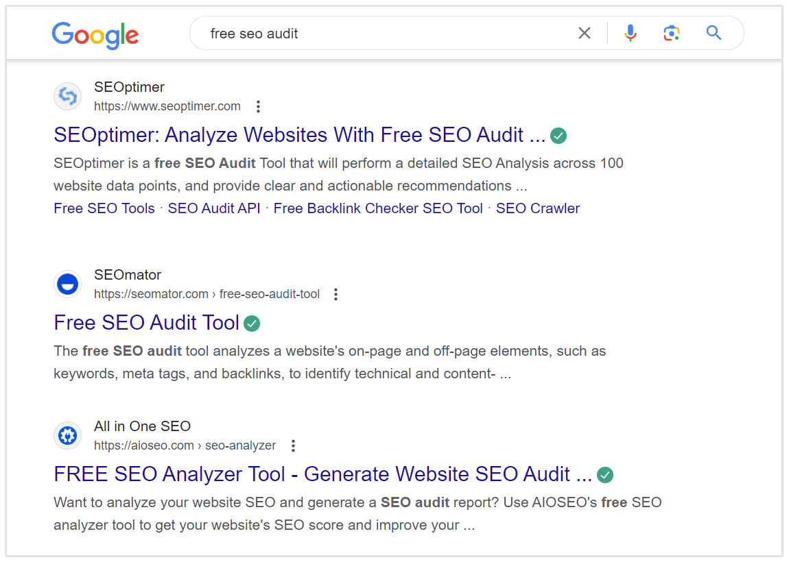 gratis seo audit serp